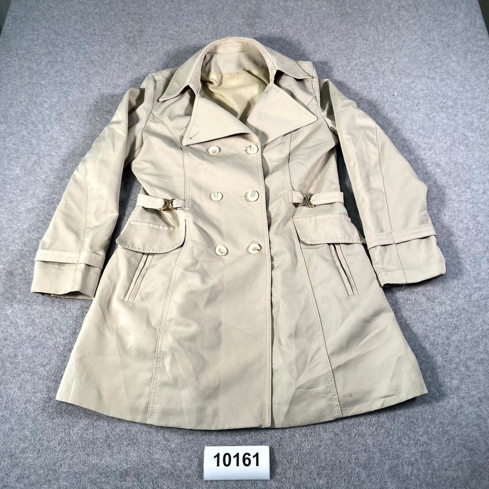 Vintage Forecaster of Boston Trench Coat Womens 9/10 Cream Lined Button Front